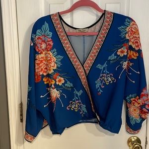 Size L Flying Tomato Flowy Boho Patterned Shirt